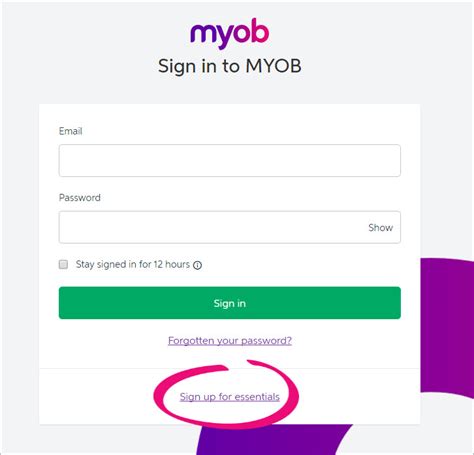 myob essentials login|Signing up and signing in to MYOB Essentials .
